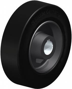 GEVN Heavy-duty drive wheels with hub keyway, with elastic solid rubber tyres, with cast iron wheel centre
