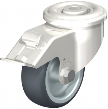 Swivel castors with “stop-fix”