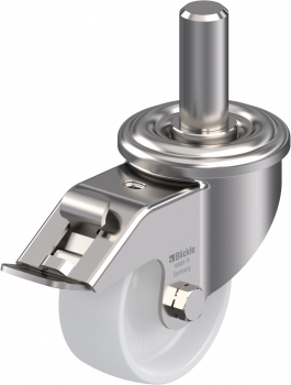 Swivel castors with “stop-fix”
