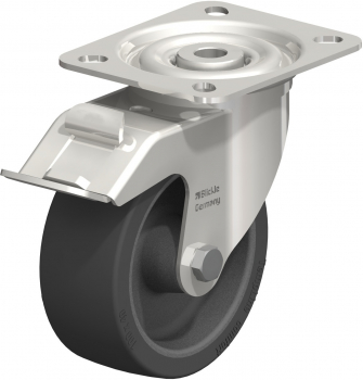 Swivel castors with “stop-fix”