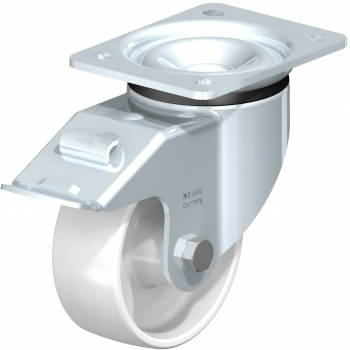 Swivel castors with “stop-fix”