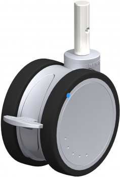 Swivel castors with “stop-fix”