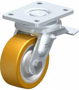 Swivel castors with “stop-fix” brake Ball-bearing K