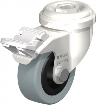 Swivel castors with “stop-fix”