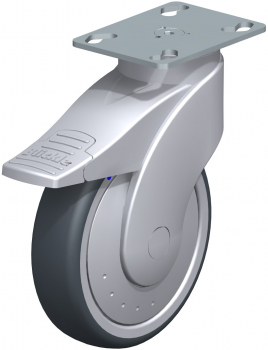 Swivel castors with “stop-fix” brake Ball-bearing KF