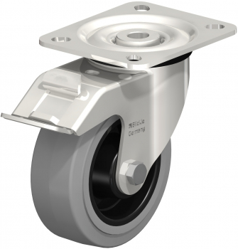 Swivel castors with “stop-fix”