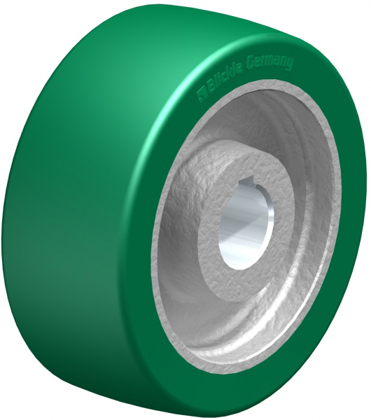 GSTN Schwerlast-Antriebsräder mit Nabennut, mit Polyurethan-Laufbelag Blickle Softhane®, mit Guss-Radkörper