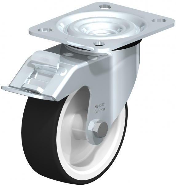 Swivel castors with “stop-fix” Plain-bore G
