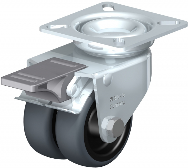 Lenkrollen mit Feststeller „stop-fix“ mit Gleitlager G