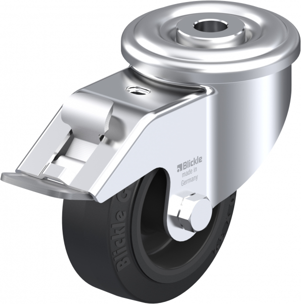 Swivel castors with “stop-fix” Plain-bore G