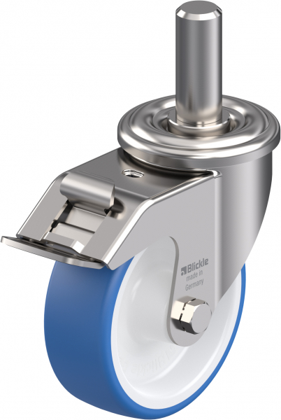 Swivel castors with “stop-fix”