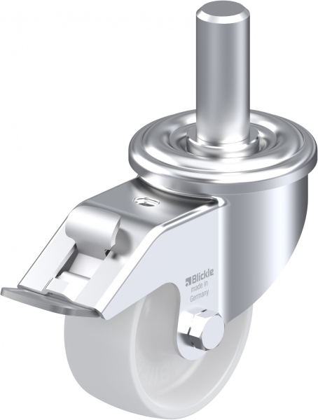 Swivel castors with “stop-fix”