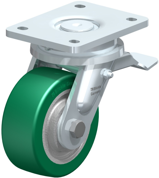Swivel castors with “stop-fix” brake Ball-bearing K
