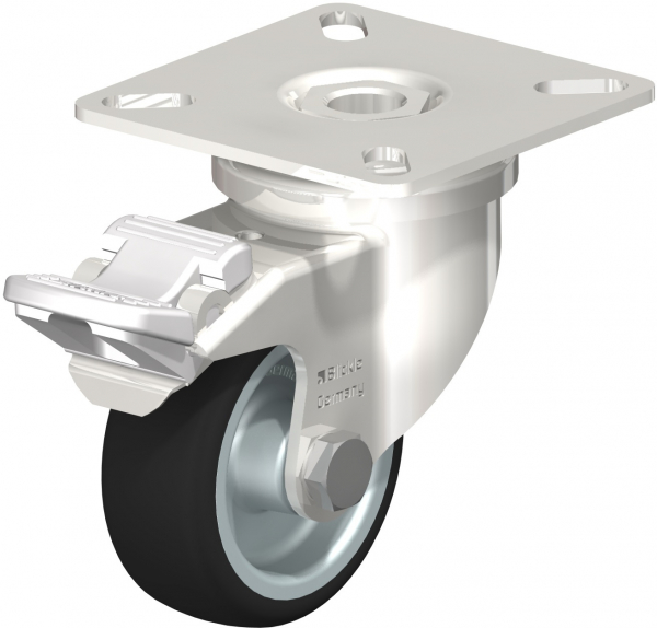 Swivel castors with “stop-fix”