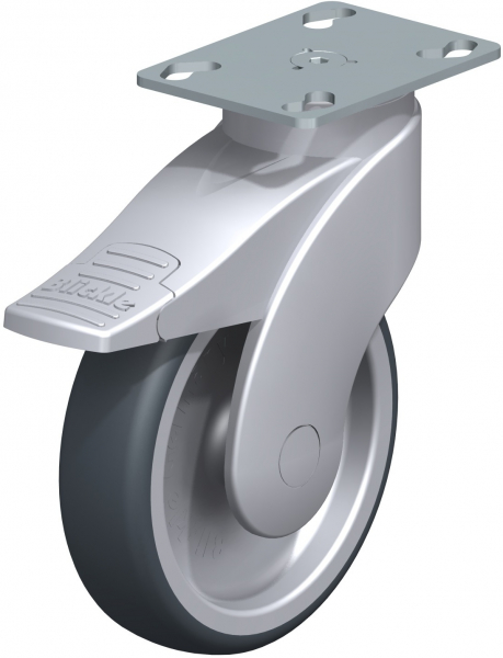 Swivel castors with “stop-fix” Plain-bore G