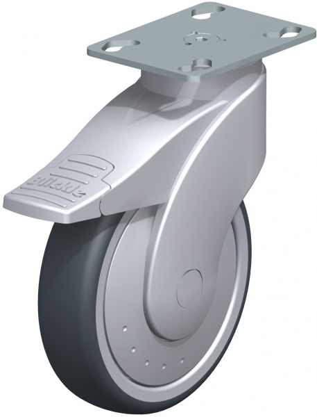 Swivel castors with “stop-fix” brake Ball-bearing KF