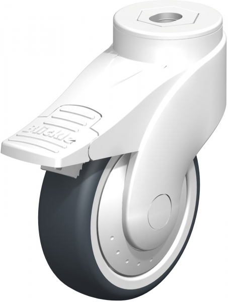 Swivel castors with “stop-fix” brake Ball-bearing KF